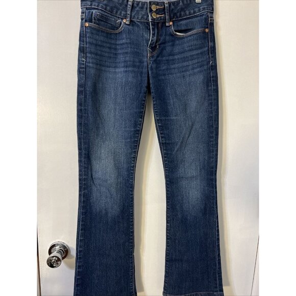 GAP Denim - GAP 1969 Women's Short Dark Regular Fit Perfect Bootcut Stretch Jeans size 25/0R